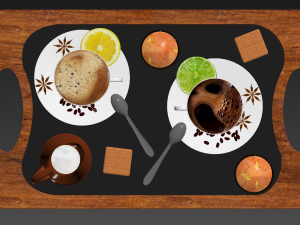 cup with coffee breakfast accessory beverage ceramic decor dining Modèle 3D