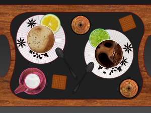 cup with coffee breakfast accessory beverage ceramic decor dining Modèle 3D