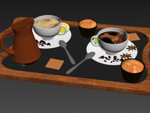 cup with coffee breakfast accessory beverage ceramic decor dining Modèle 3D