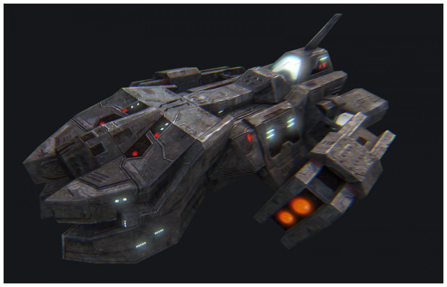 science fiction spacecraft scifi space ship 3D Model .c4d .max .obj .3ds .fbx .stl .blend 