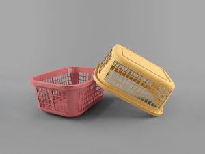 basket wicker basket rattan natural storage 3D Model