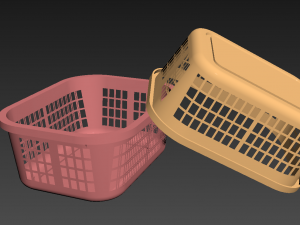 basket wicker basket rattan natural storage 3D Model