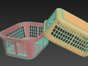 basket wicker basket rattan natural storage 3D Model