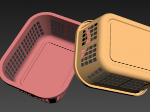 basket wicker basket rattan natural storage 3D Model