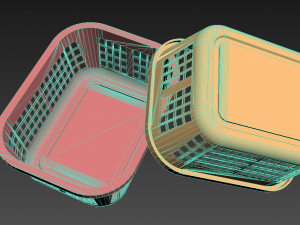 basket wicker basket rattan natural storage 3D Model