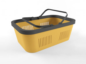 wicker basket rattan natural storage round bin vintage 3D-Modell