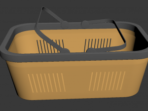 wicker basket rattan natural storage round bin vintage 3D Model