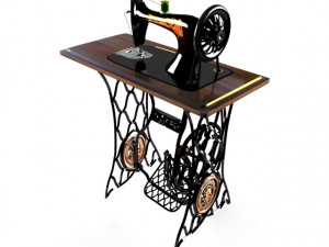old sewing machine seamstress owl thread ball buttons pattern scissors needle pin decor workshop hob Modèle 3D