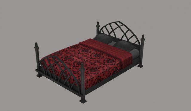 gothic bed 3Dモデル .c4d .max .obj .3ds .fbx .stl .blend 