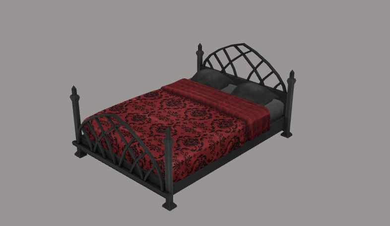 gothic bed 3D Model .c4d .max .obj .3ds .fbx .stl .blend