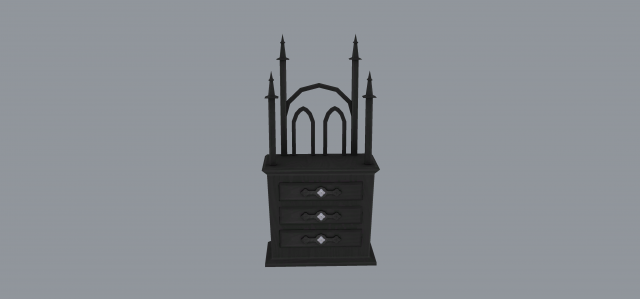 gothic dresser 3D Model .c4d .max .obj .3ds .fbx .stl .blend 