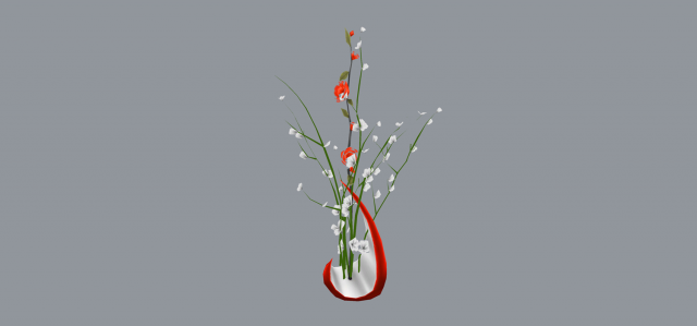 rose branch with blossoms Modelo 3D .c4d .max .obj .3ds .fbx .stl .blend
