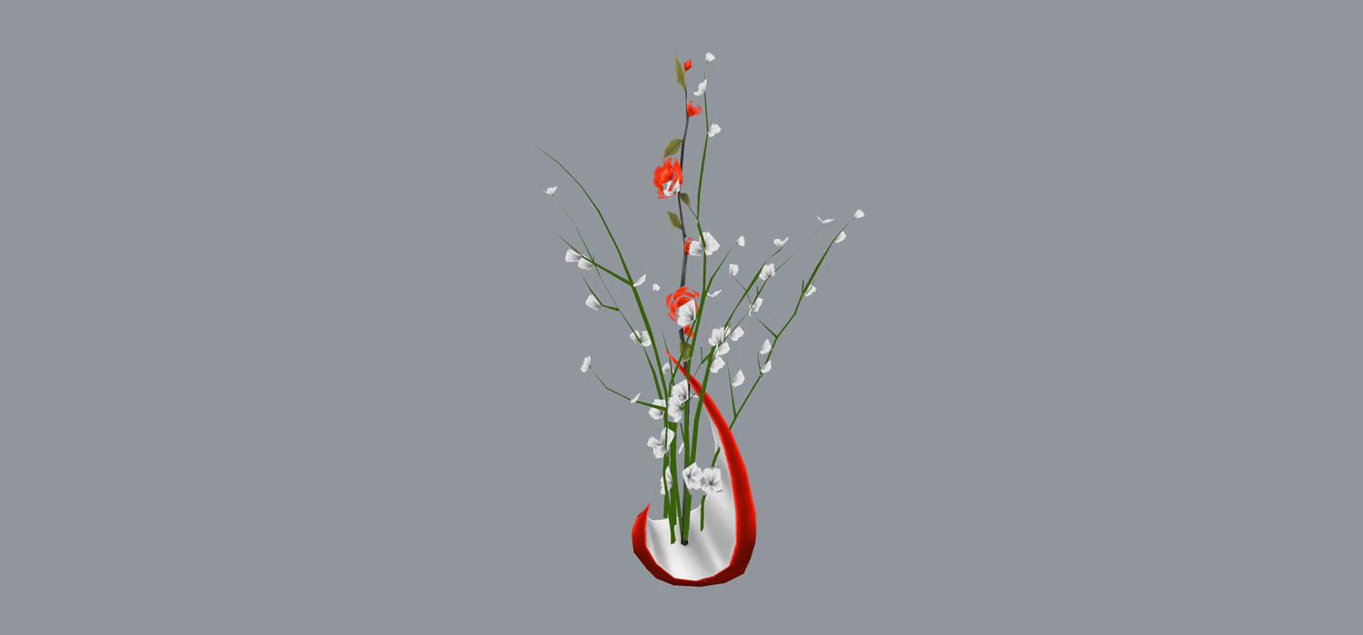 rose branch with blossoms 3D Model .c4d .max .obj .3ds .fbx .stl .blend 