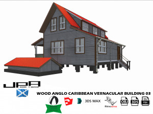 wood anglo caribbean vernacular buidling 03 Model 3D
