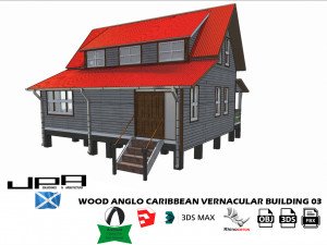 wood anglo caribbean vernacular buidling 03 Model 3D