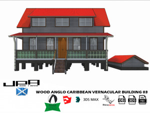 wood anglo caribbean vernacular buidling 03 Model 3D