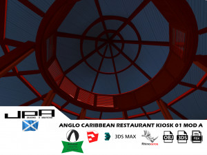 anglo caribbean restaurant kiosk 3Dモデル