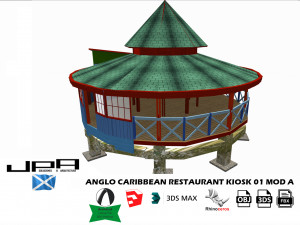anglo caribbean restaurant kiosk 3Dモデル