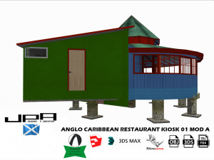 anglo caribbean restaurant kiosk 3Dモデル