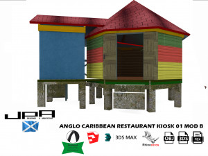 anglo caribbean restaurant kiosk 3Dモデル