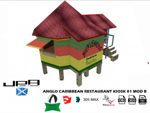 anglo caribbean restaurant kiosk 3Dモデル
