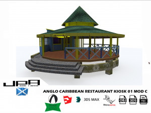 anglo caribbean restaurant kiosk 3Dモデル