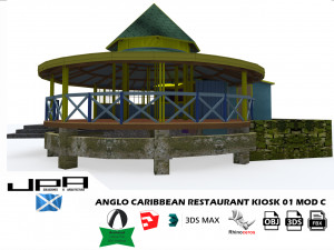 anglo caribbean restaurant kiosk 3Dモデル