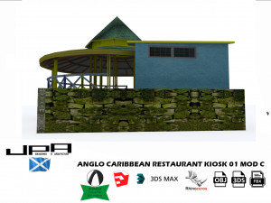 anglo caribbean restaurant kiosk 3Dモデル