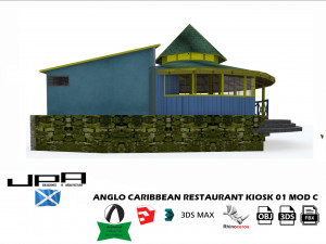 anglo caribbean restaurant kiosk 3Dモデル