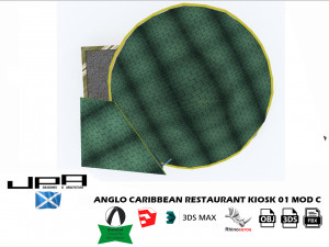 anglo caribbean restaurant kiosk 3Dモデル