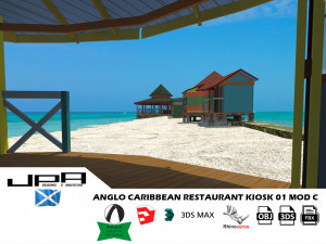 anglo caribbean restaurant kiosk 3Dモデル