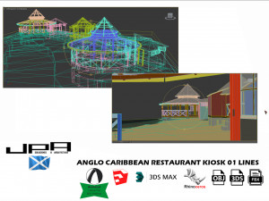 anglo caribbean restaurant kiosk 3Dモデル