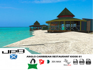 anglo caribbean restaurant kiosk 3Dモデル