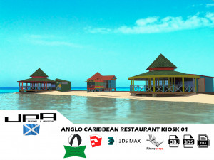 anglo caribbean restaurant kiosk 3Dモデル