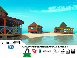 anglo caribbean restaurant kiosk 3Dモデル