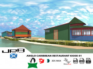 anglo caribbean restaurant kiosk 3Dモデル