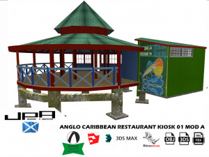 anglo caribbean restaurant kiosk 3Dモデル