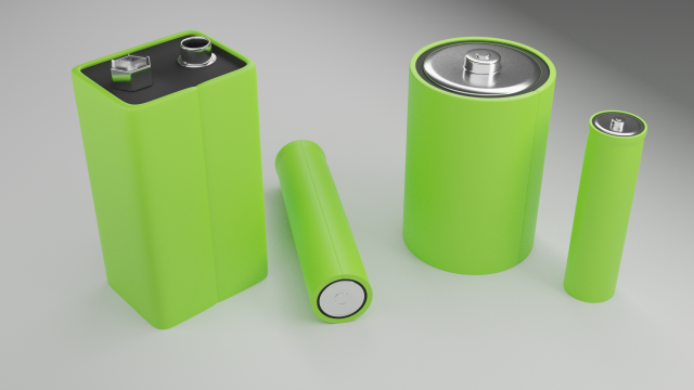 collection battery 3D Модель .c4d .max .obj .3ds .fbx .stl .blend 