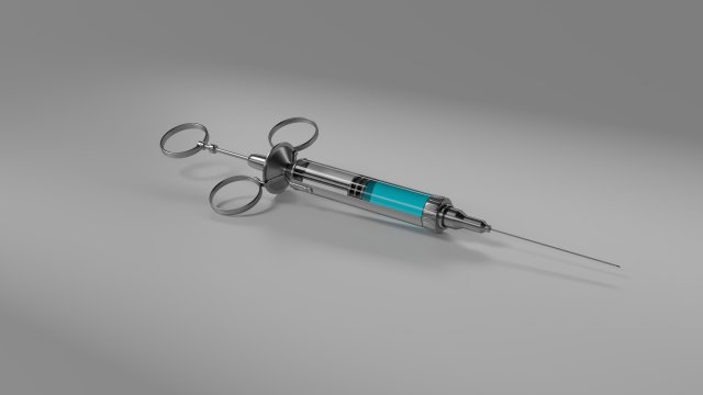 vaccine covid-19 syringe blue Modelo 3D .c4d .max .obj .3ds .fbx .stl .blend 