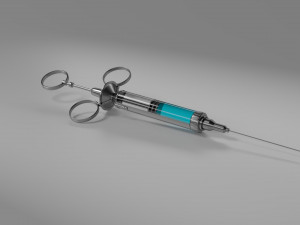 vaccine covid-19 syringe blue 3D Model