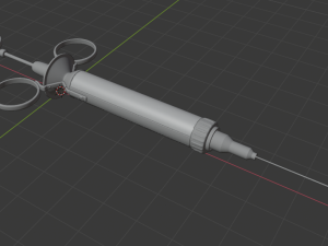 vaccine covid-19 syringe blue Modelo 3D