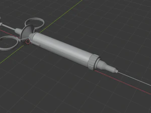 vaccine covid-19 syringe blue 3D Model