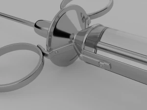 vaccine covid-19 syringe blue 3D Model