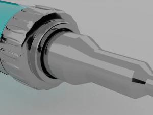vaccine covid-19 syringe blue 3D Model