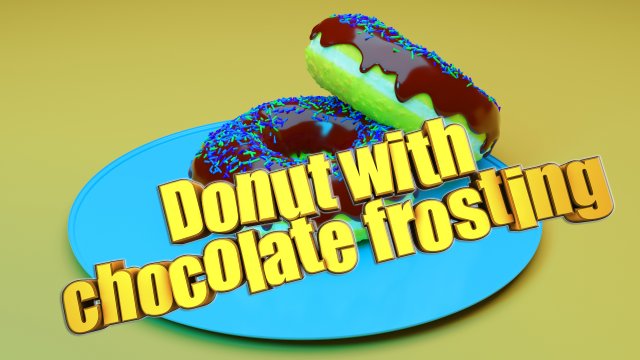 donut with chocolate frosting 3Dモデル .c4d .max .obj .3ds .fbx .stl .blend 