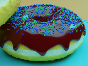 donut with chocolate frosting 3Dモデル