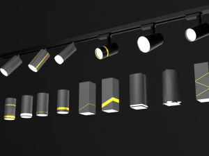 set of track lights 3D Model