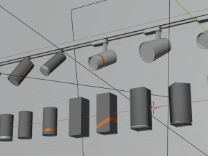 set of track lights Modello 3D