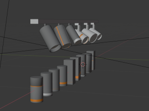 set of track lights Modello 3D