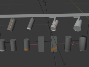 set of track lights Modello 3D